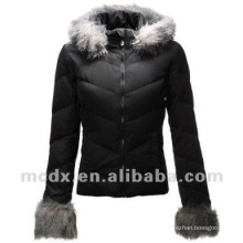 Women feather down winter coats with fur hood
